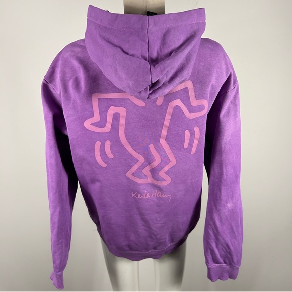 h&m keith haring Purple Hoodie with Logo M - Picture 4 of 13